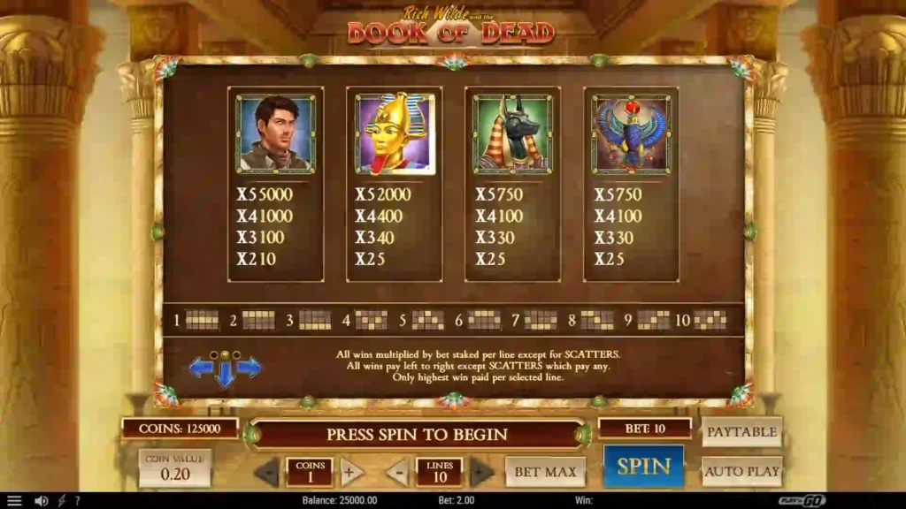 how to play book of dead slots game