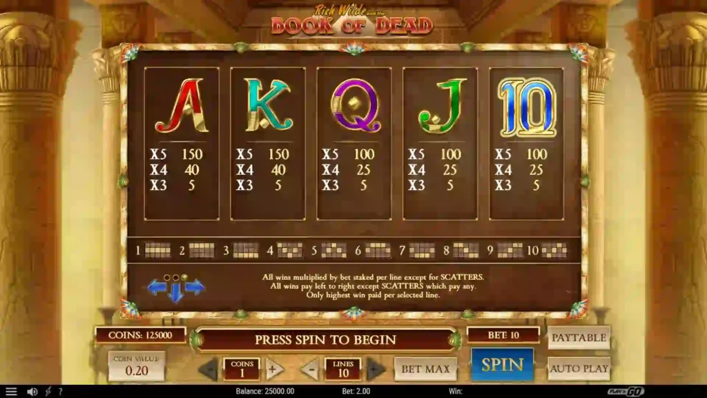 how to play book of dead slots game
